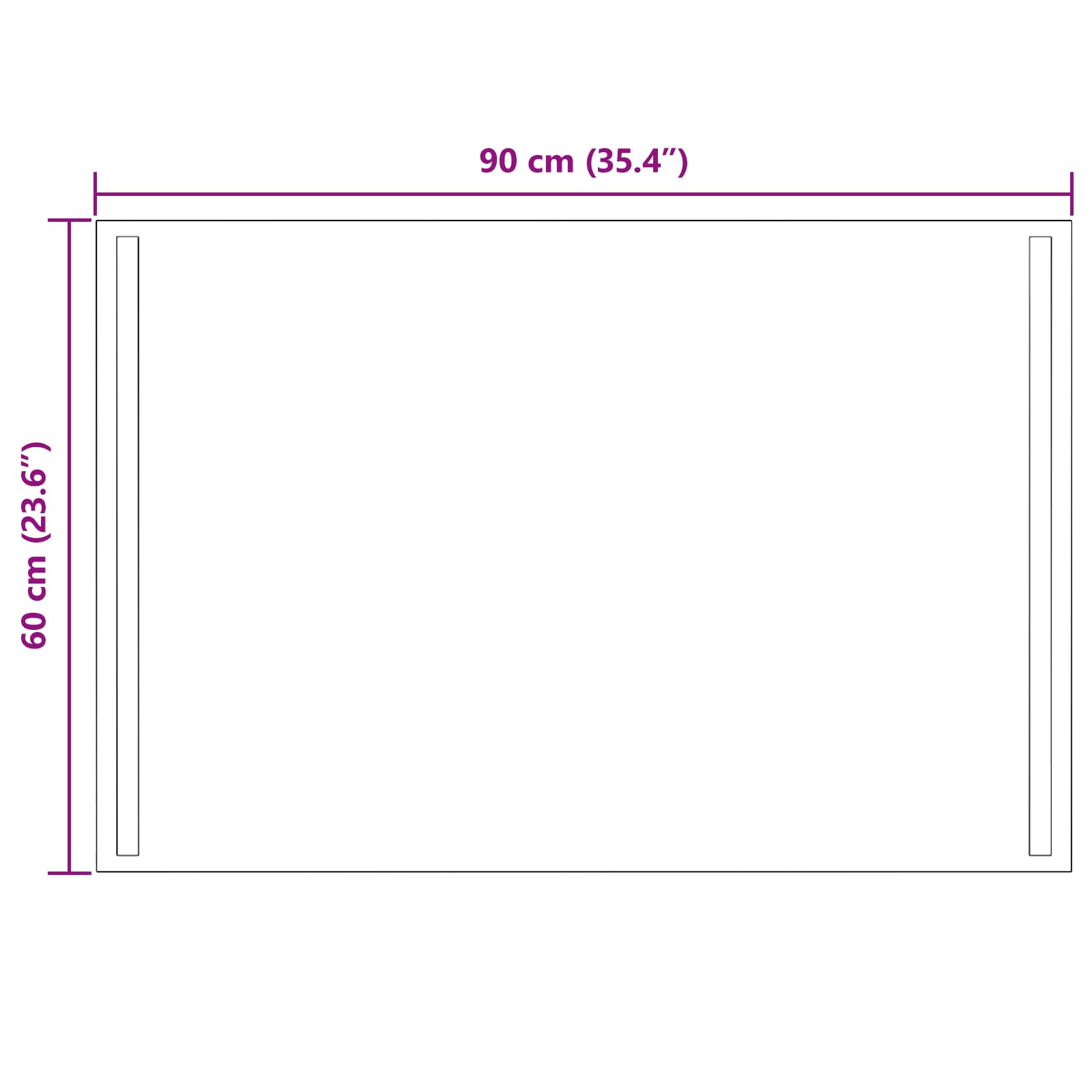 vidaXL Lustro łazienkowe LED przezroczysty 90 x 60 cm szkło hartowane