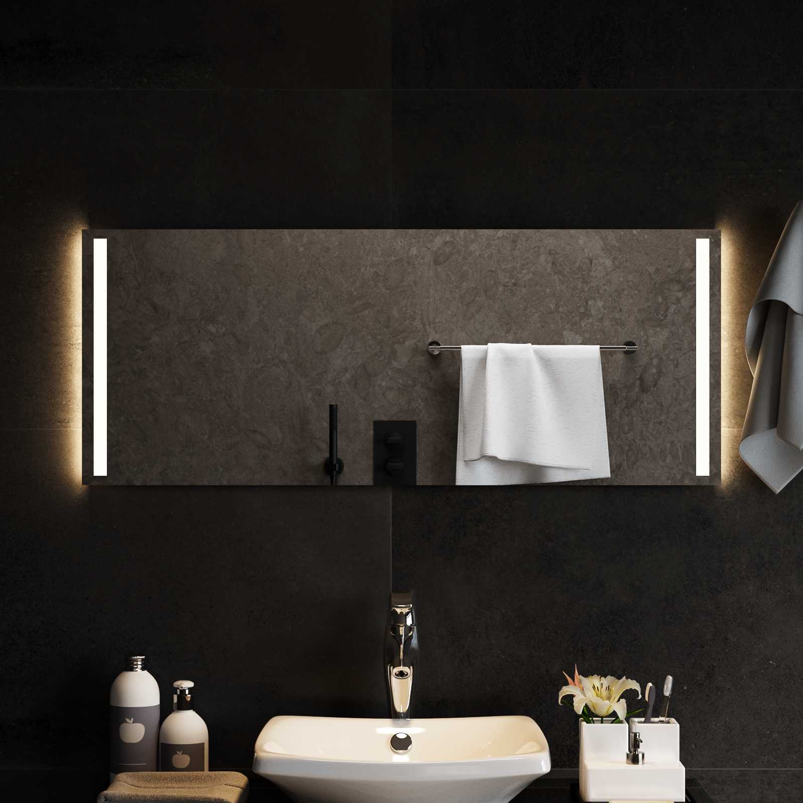vidaXL Lustro łazienkowe LED przezroczysty 100 x 40 cm szkło hartowane