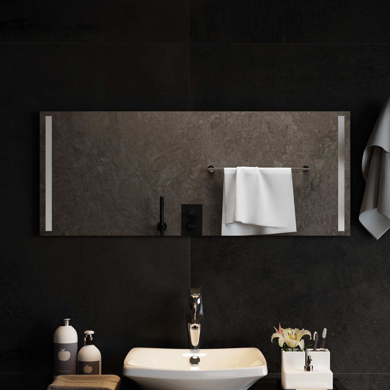 vidaXL Lustro łazienkowe LED przezroczysty 100 x 40 cm szkło hartowane