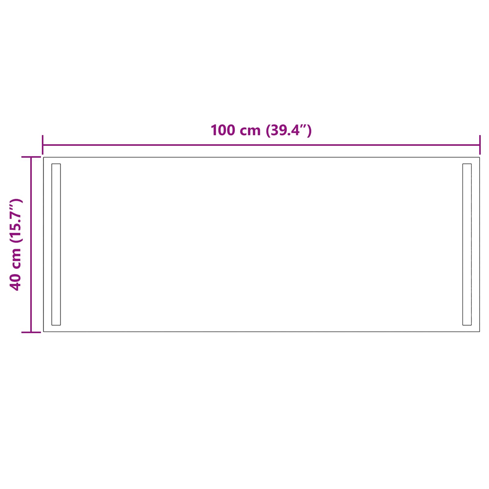 vidaXL Lustro łazienkowe LED przezroczysty 100 x 40 cm szkło hartowane