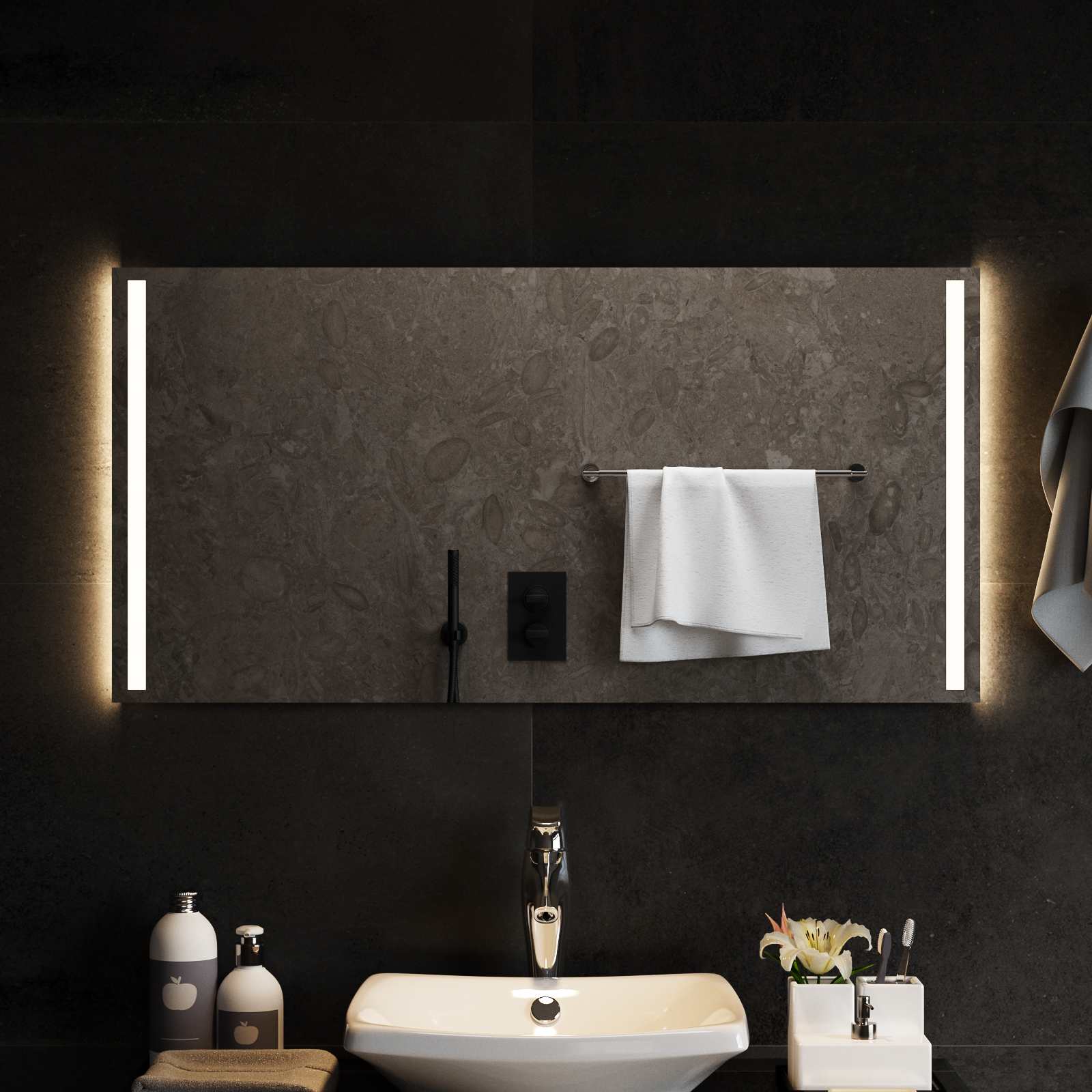 vidaXL Lustro łazienkowe LED przezroczysty 100 x 50 cm szkło hartowane