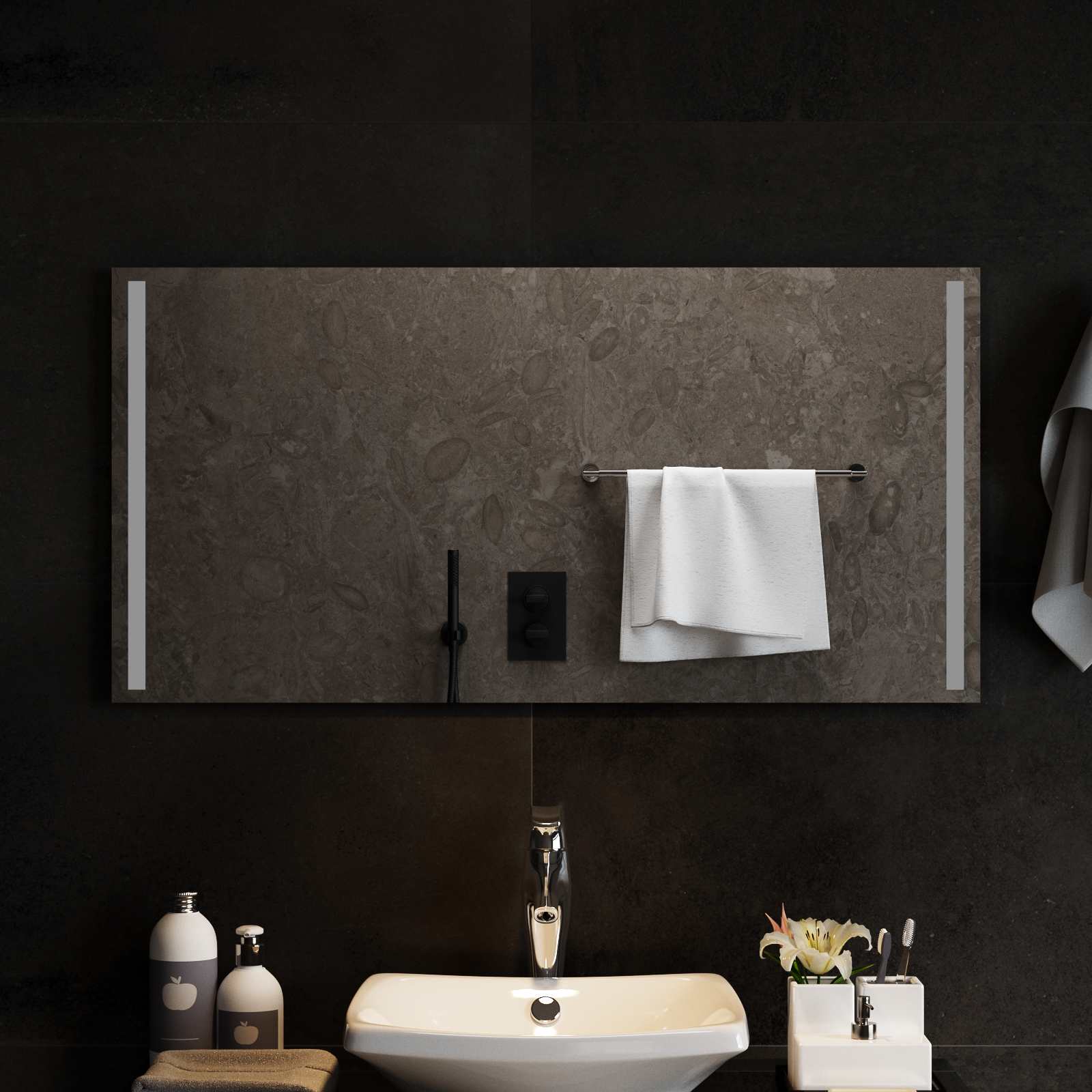 vidaXL Lustro łazienkowe LED przezroczysty 100 x 50 cm szkło hartowane