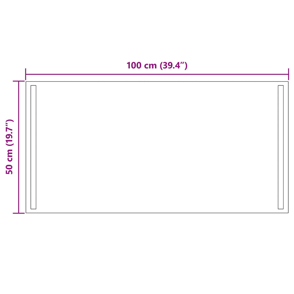 vidaXL Lustro łazienkowe LED przezroczysty 100 x 50 cm szkło hartowane