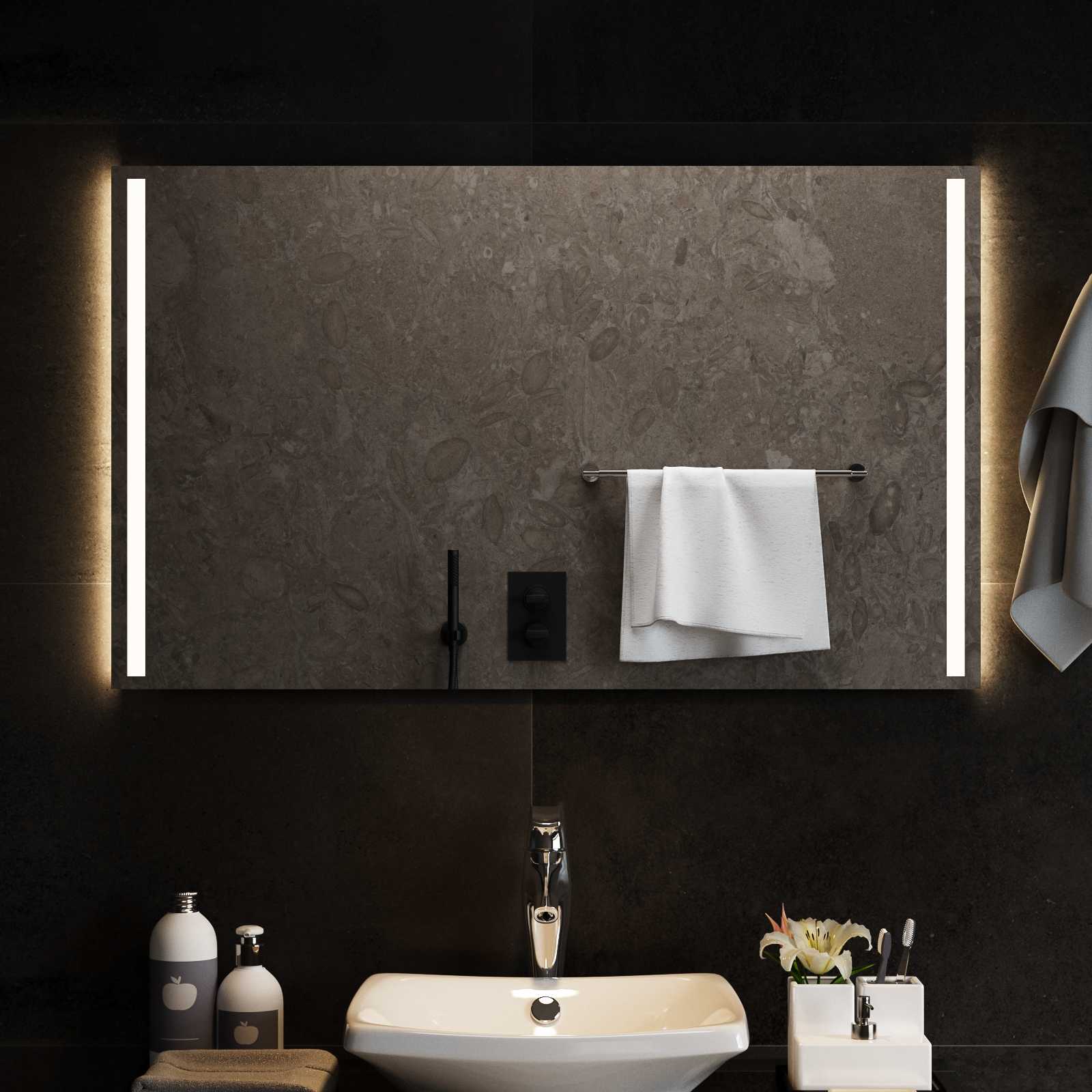 vidaXL Lustro łazienkowe LED przezroczysty 100 x 60 cm szkło hartowane