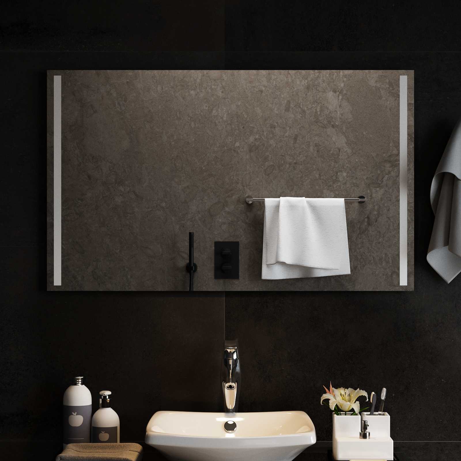 vidaXL Lustro łazienkowe LED przezroczysty 100 x 60 cm szkło hartowane