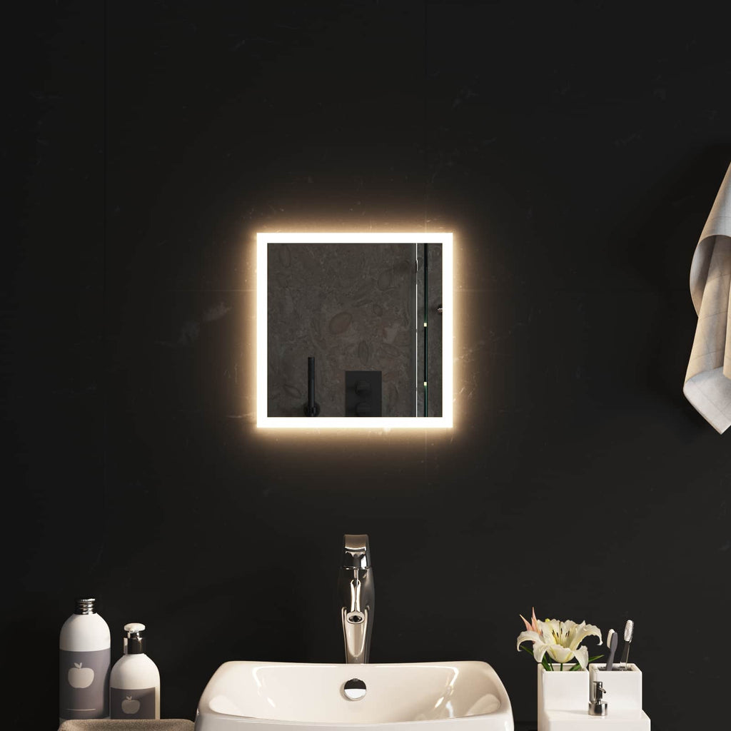 vidaXL Lustro łazienkowe LED przezroczysty 30 x 30 cm szkło hartowane