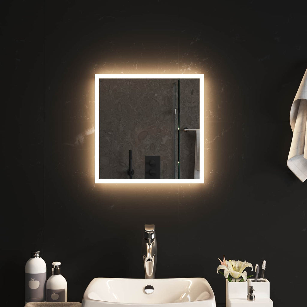 vidaXL Lustro łazienkowe LED przezroczysty 40 x 40 cm szkło hartowane