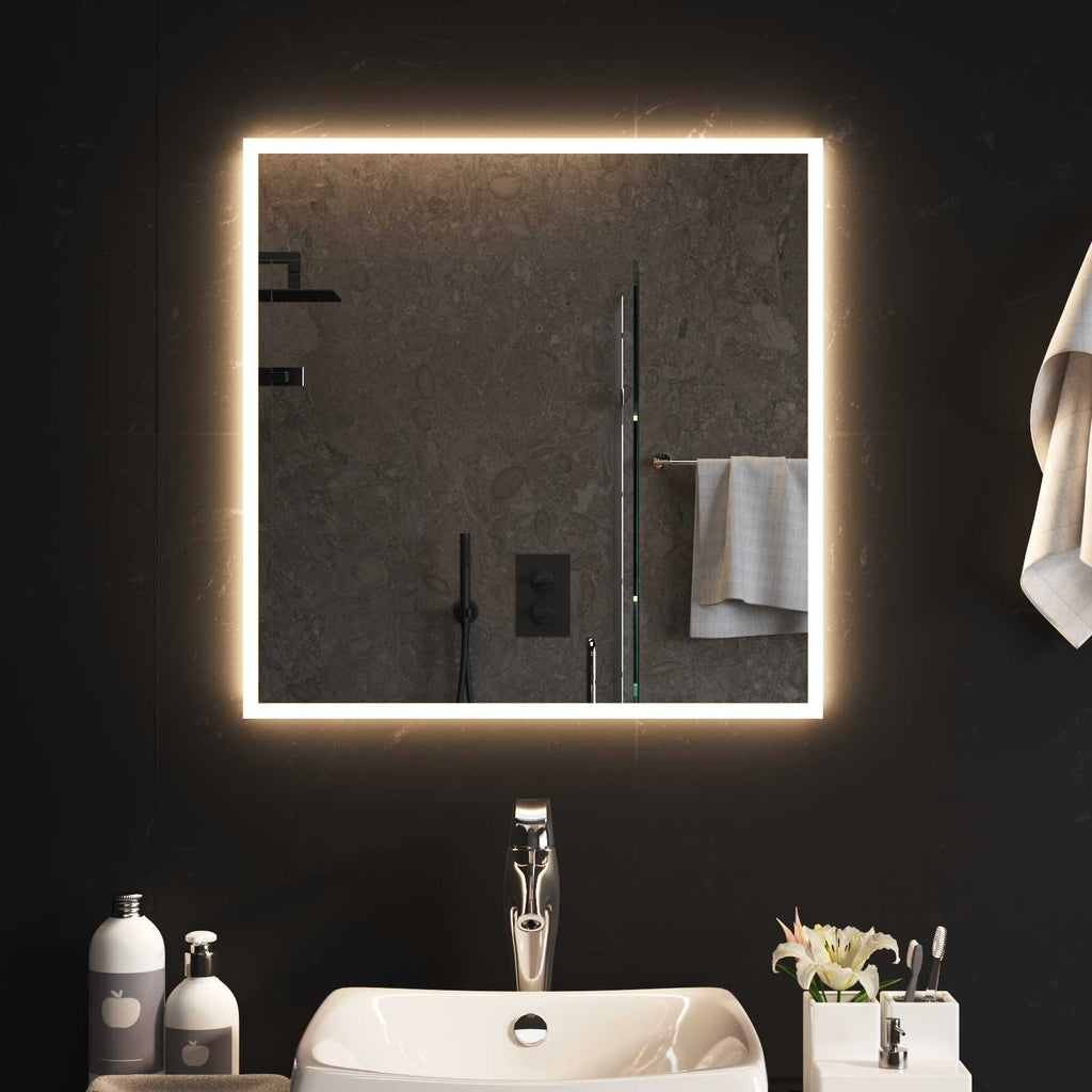 vidaXL Lustro łazienkowe LED przezroczysty 60 x 60 cm szkło hartowane