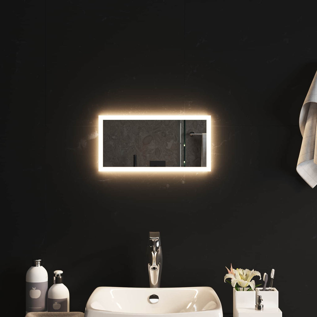 vidaXL Lustro łazienkowe LED przezroczysty 40 x 20 cm szkło hartowane
