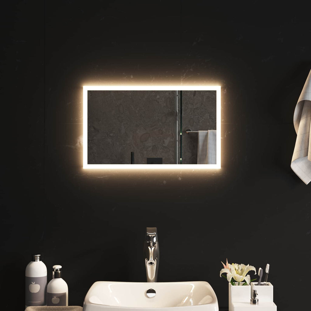 vidaXL Lustro łazienkowe LED przezroczysty 50 x 30 cm szkło hartowane