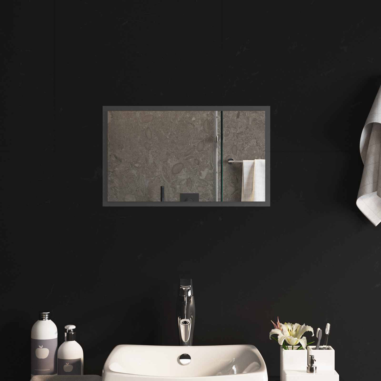 vidaXL Lustro łazienkowe LED przezroczysty 50 x 30 cm szkło hartowane