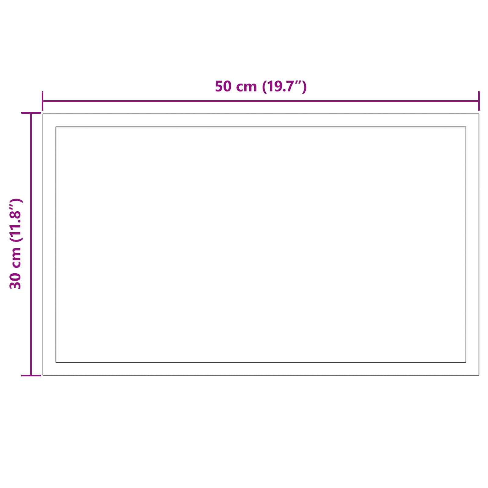 vidaXL Lustro łazienkowe LED przezroczysty 50 x 30 cm szkło hartowane