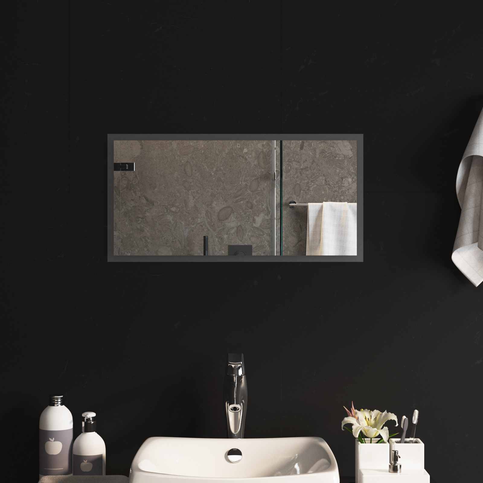 vidaXL Lustro łazienkowe LED przezroczysty 60 x 30 cm szkło hartowane
