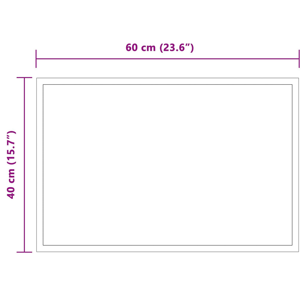 vidaXL Lustro łazienkowe LED przezroczysty 60 x 40 cm szkło hartowane