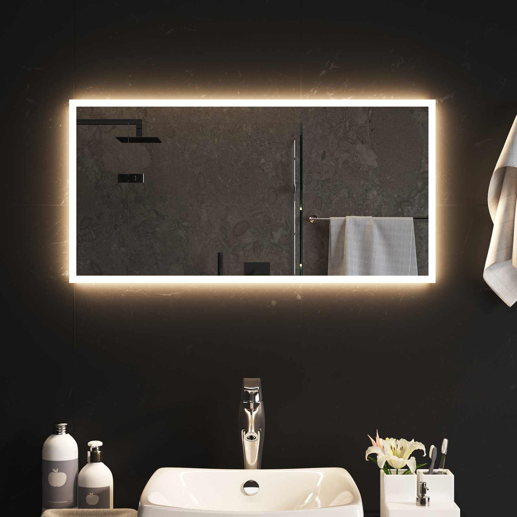 vidaXL Lustro łazienkowe LED przezroczysty 80 x 40 cm szkło hartowane