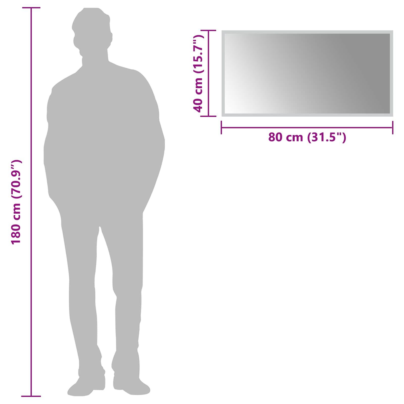 vidaXL Lustro łazienkowe LED przezroczysty 80 x 40 cm szkło hartowane