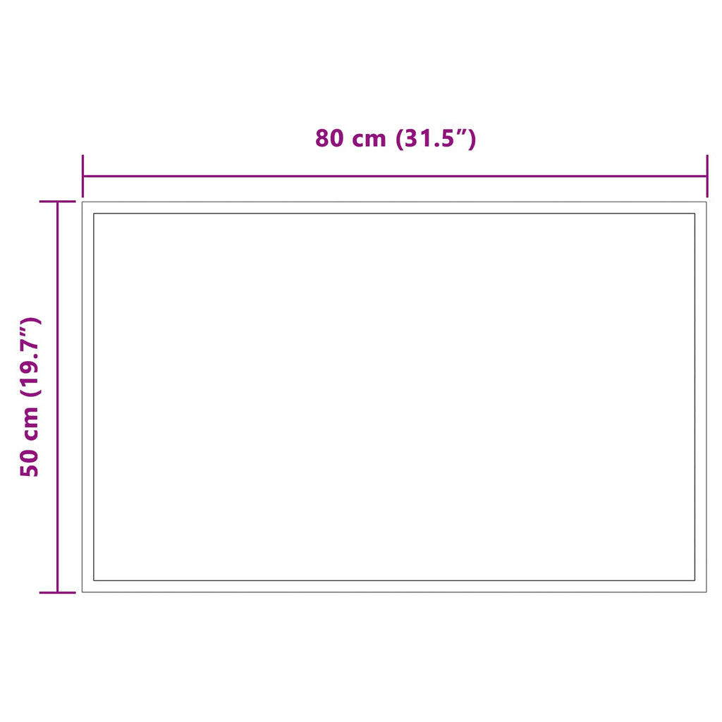 vidaXL Lustro łazienkowe LED przezroczysty 80 x 50 cm szkło hartowane