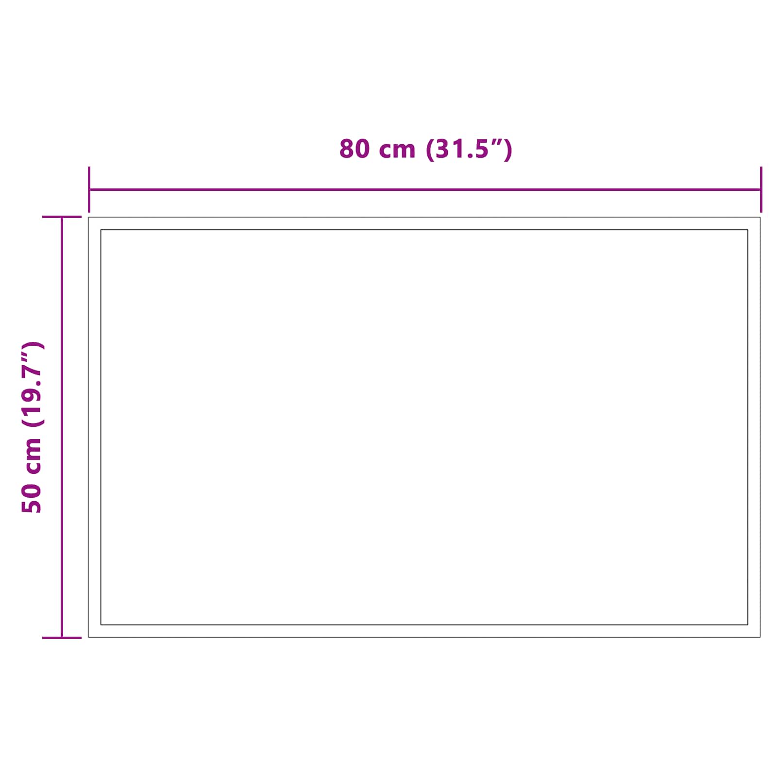 vidaXL Lustro łazienkowe LED przezroczysty 80 x 50 cm szkło hartowane