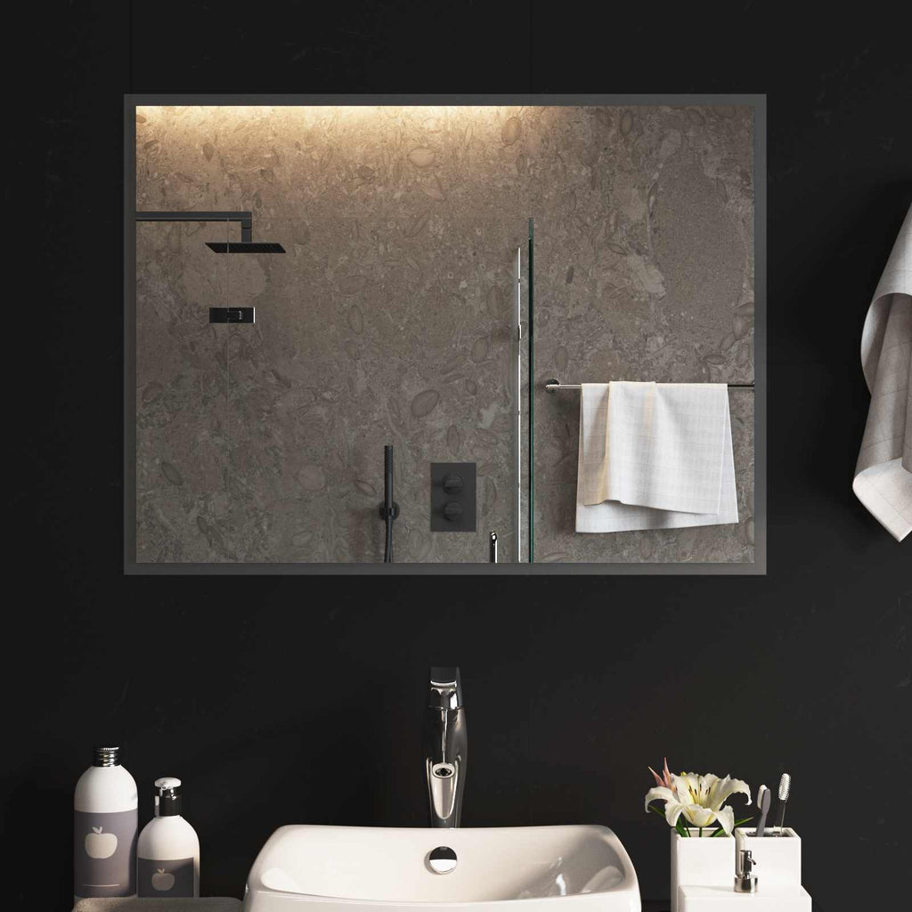 vidaXL Lustro łazienkowe LED przezroczysty 80 x 60 cm szkło hartowane
