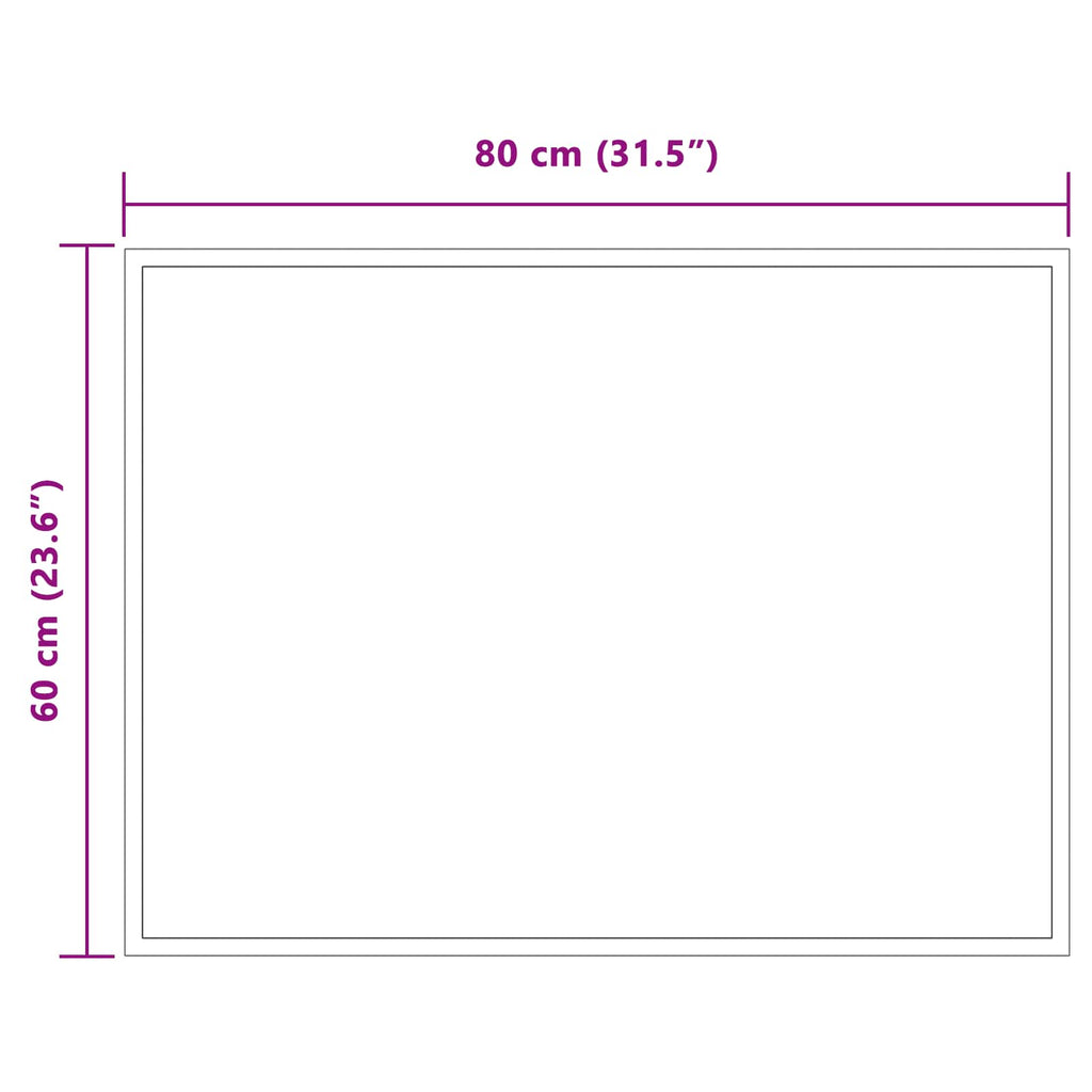 vidaXL Lustro łazienkowe LED przezroczysty 80 x 60 cm szkło hartowane