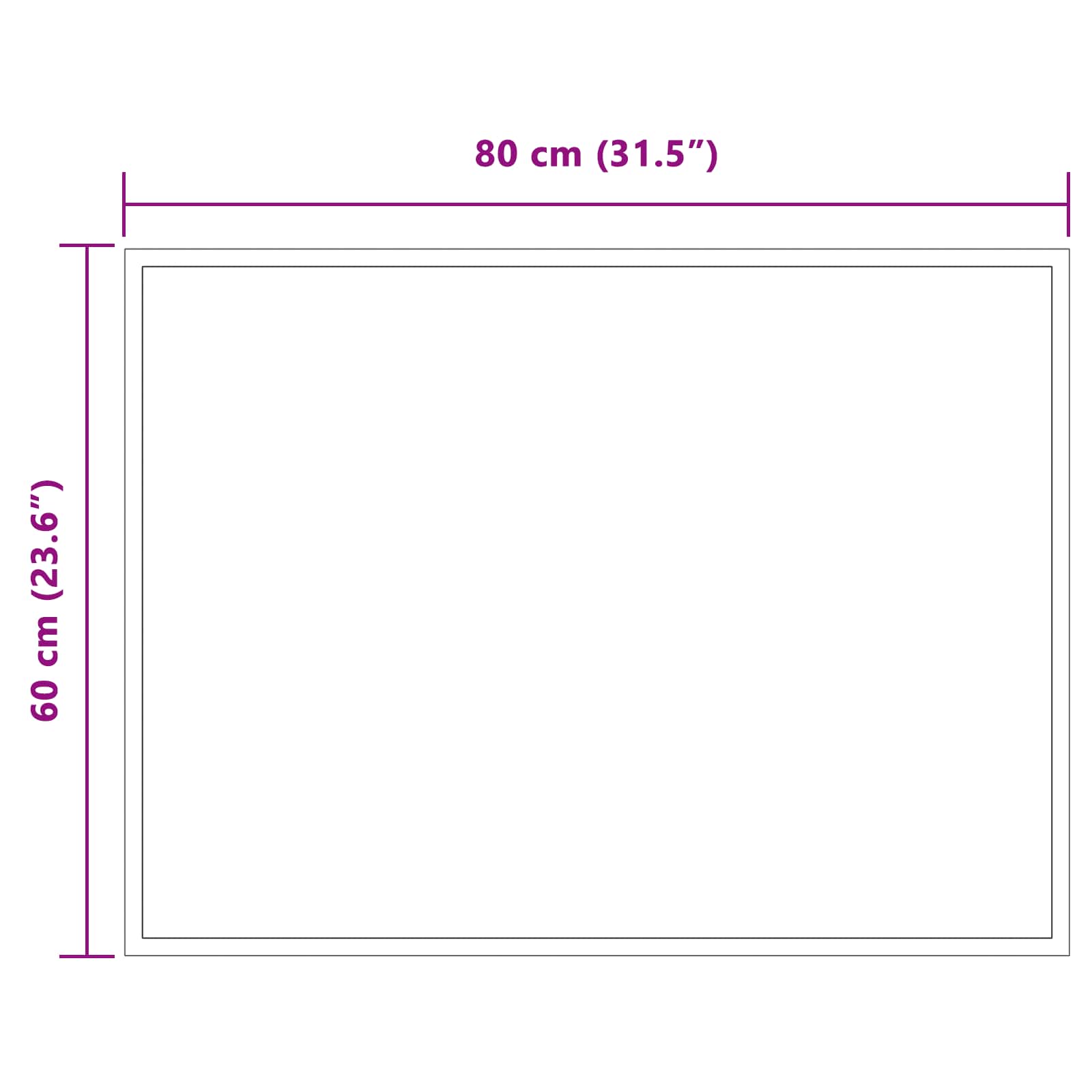 vidaXL Lustro łazienkowe LED przezroczysty 80 x 60 cm szkło hartowane