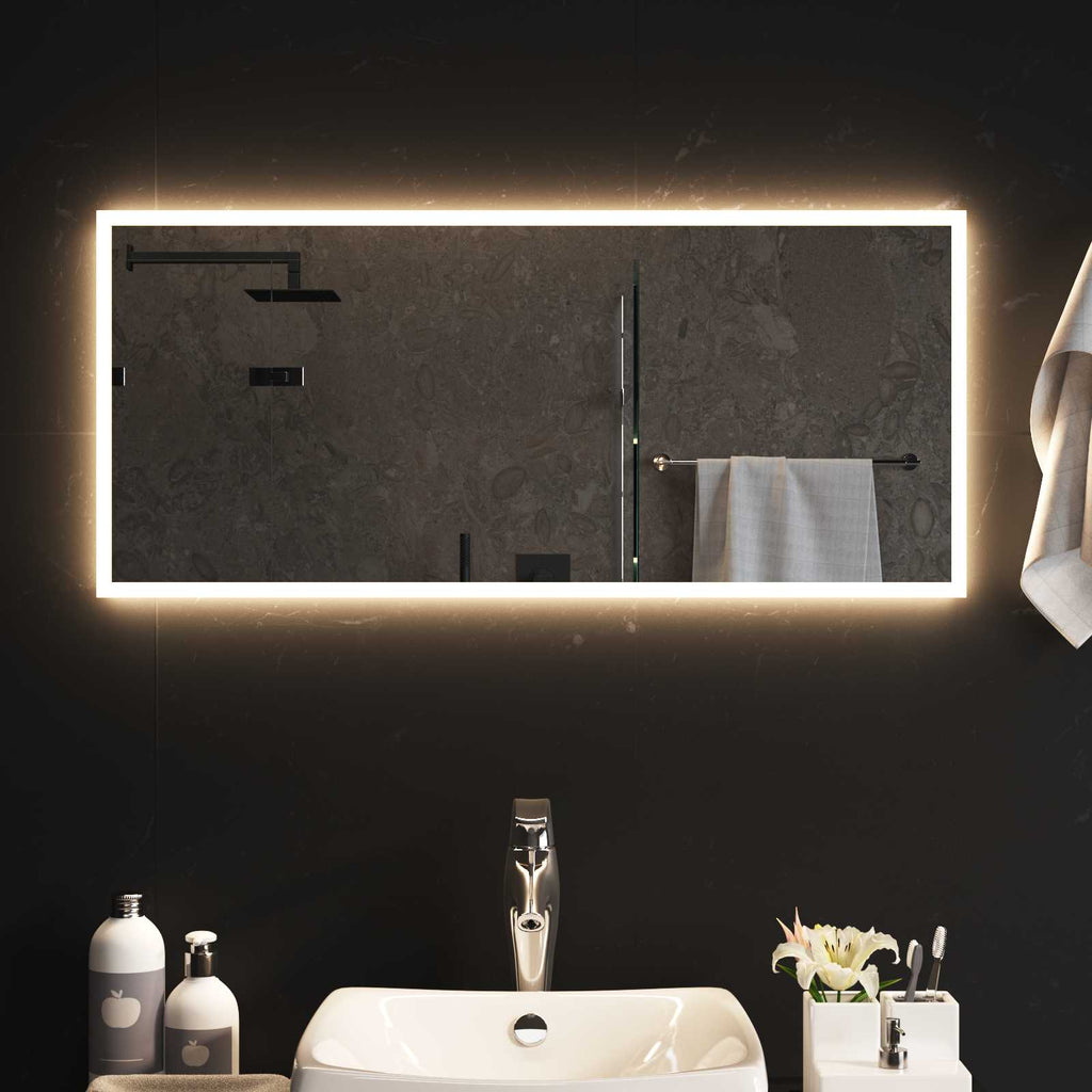 vidaXL Lustro łazienkowe LED przezroczysty 90 x 40 cm szkło hartowane