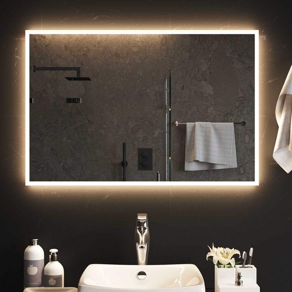 vidaXL Lustro łazienkowe LED przezroczysty 90 x 60 cm szkło hartowane