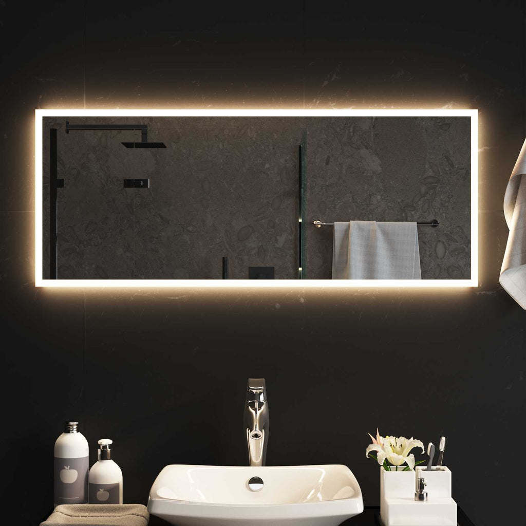 vidaXL Lustro łazienkowe LED przezroczysty 100 x 40 cm szkło hartowane