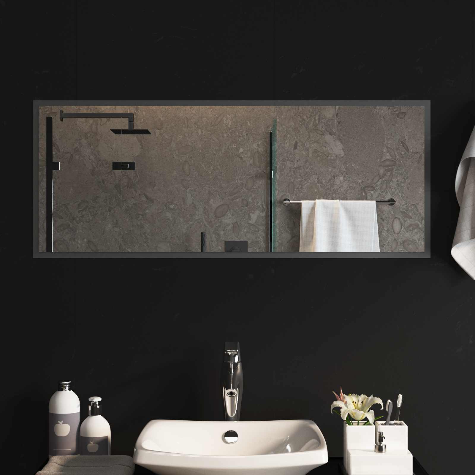 vidaXL Lustro łazienkowe LED przezroczysty 100 x 40 cm szkło hartowane