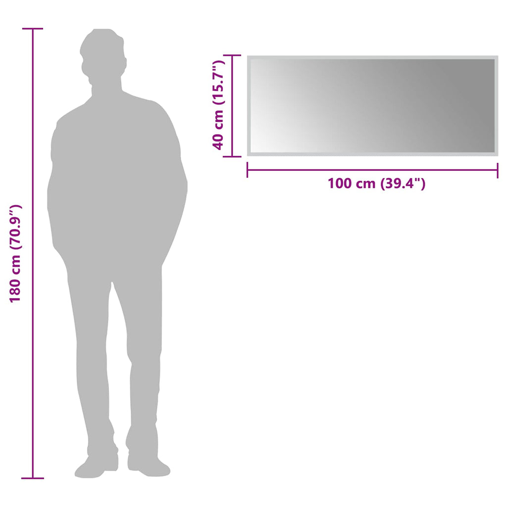 vidaXL Lustro łazienkowe LED przezroczysty 100 x 40 cm szkło hartowane