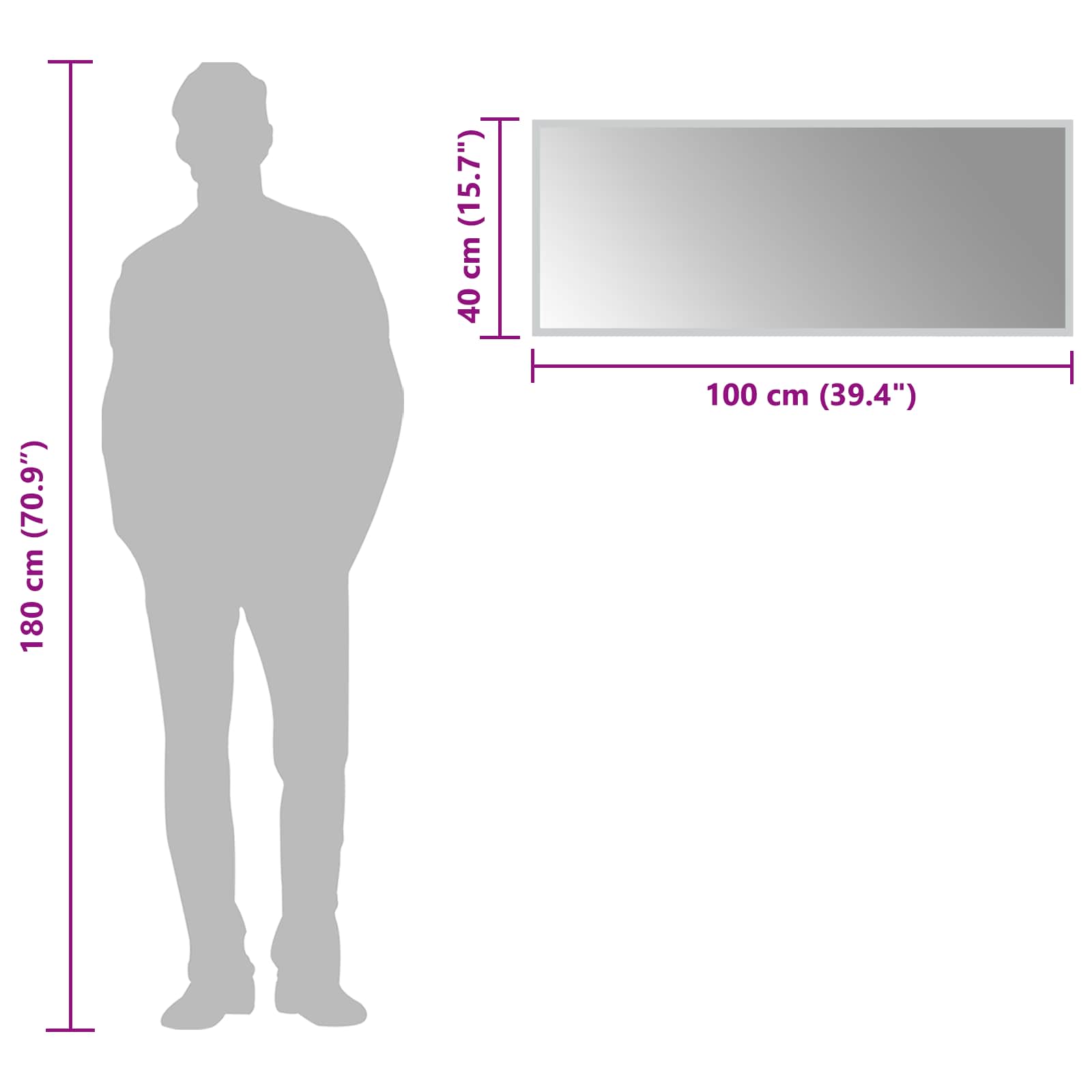 vidaXL Lustro łazienkowe LED przezroczysty 100 x 40 cm szkło hartowane