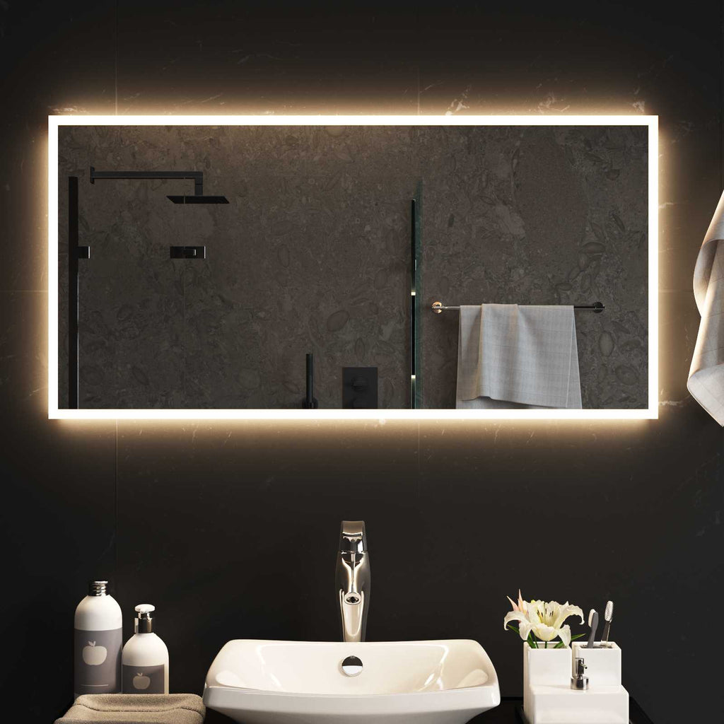 vidaXL Lustro łazienkowe LED przezroczysty 100 x 50 cm szkło hartowane