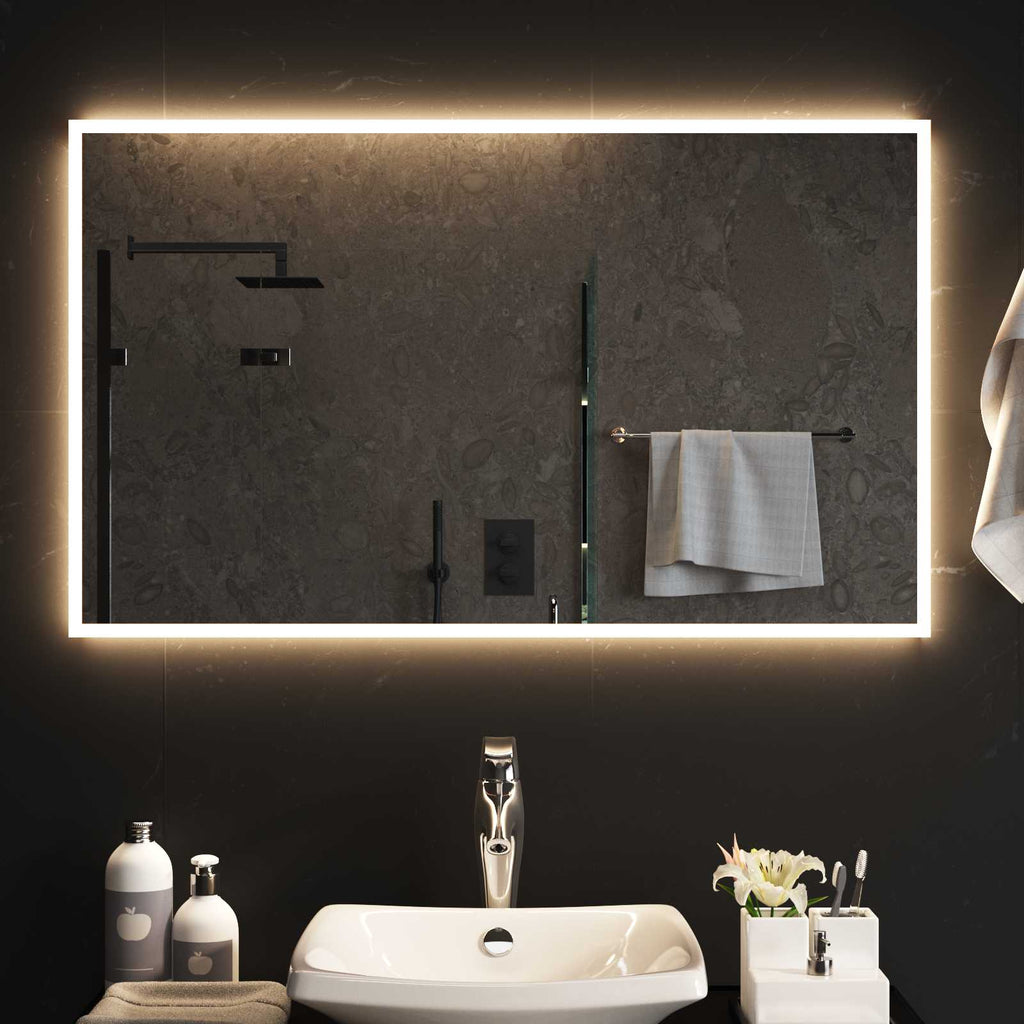 vidaXL Lustro łazienkowe LED przezroczysty 100 x 60 cm szkło hartowane