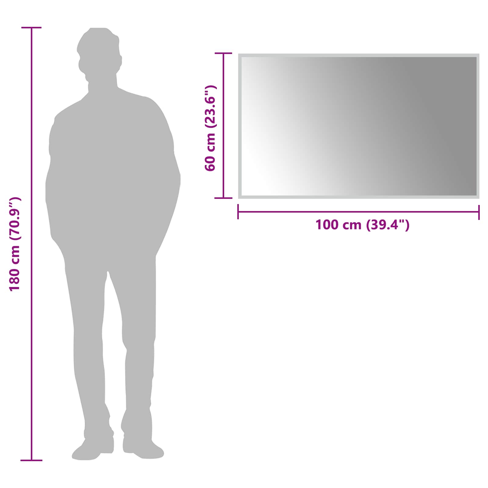 vidaXL Lustro łazienkowe LED przezroczysty 100 x 60 cm szkło hartowane