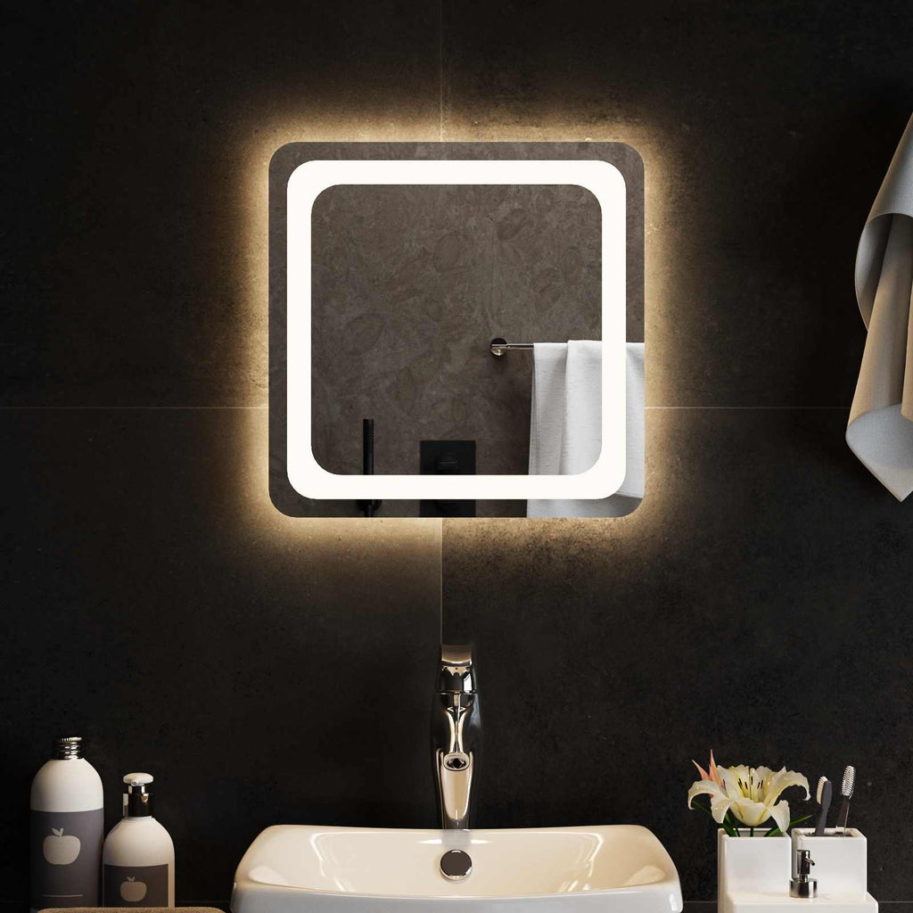 vidaXL Lustro łazienkowe LED przezroczysty 40 x 40 cm szkło hartowane