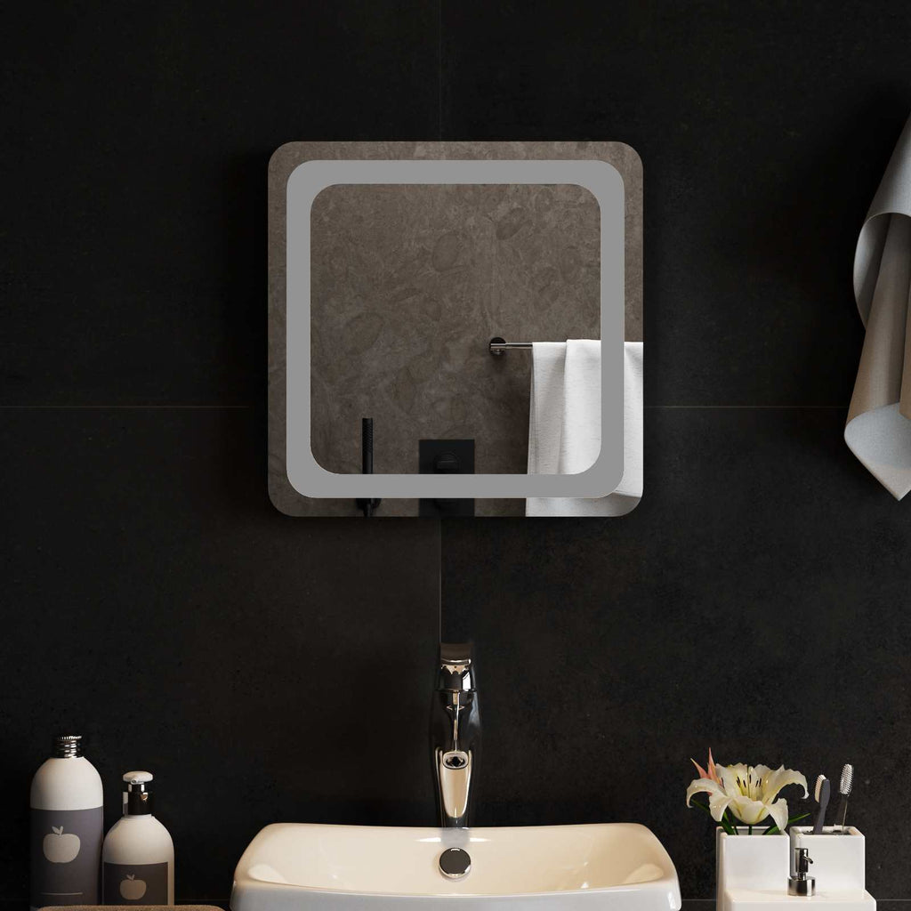 vidaXL Lustro łazienkowe LED przezroczysty 40 x 40 cm szkło hartowane