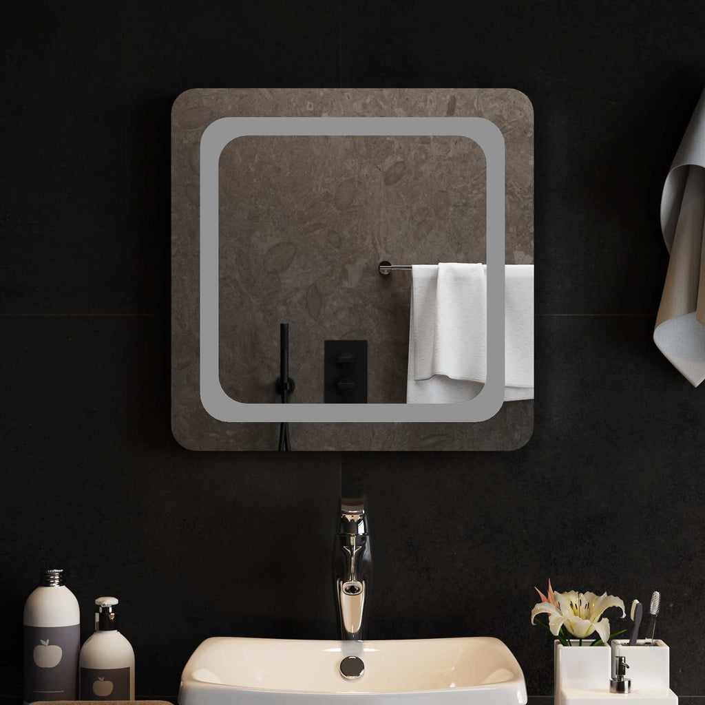 vidaXL Lustro łazienkowe LED przezroczysty 50 x 50 cm szkło hartowane