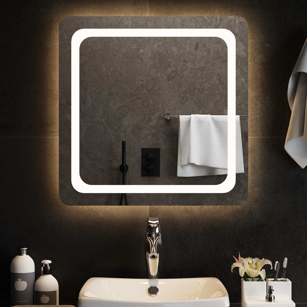 vidaXL Lustro łazienkowe LED przezroczysty 60 x 60 cm szkło hartowane