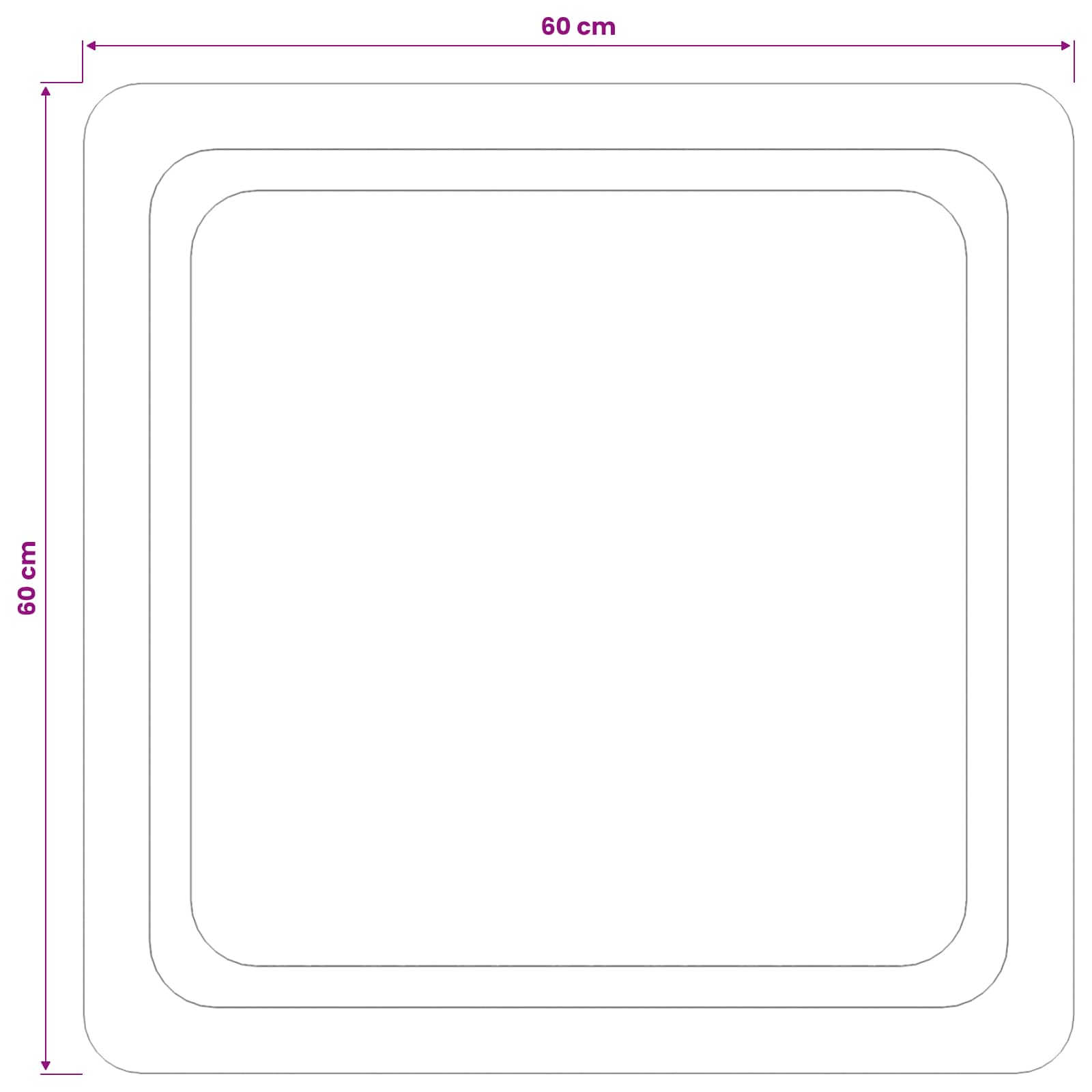 vidaXL Lustro łazienkowe LED przezroczysty 60 x 60 cm szkło hartowane