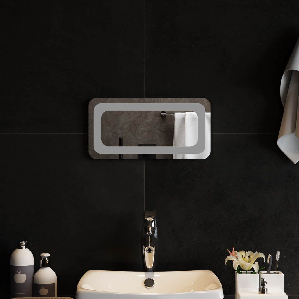 vidaXL Lustro łazienkowe LED przezroczysty 40 x 20 cm szkło hartowane