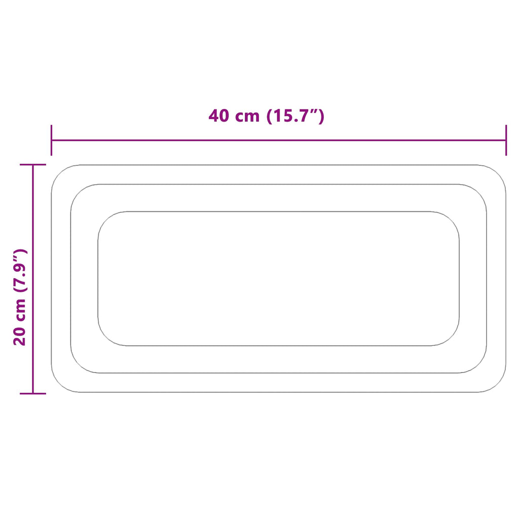 vidaXL Lustro łazienkowe LED przezroczysty 40 x 20 cm szkło hartowane