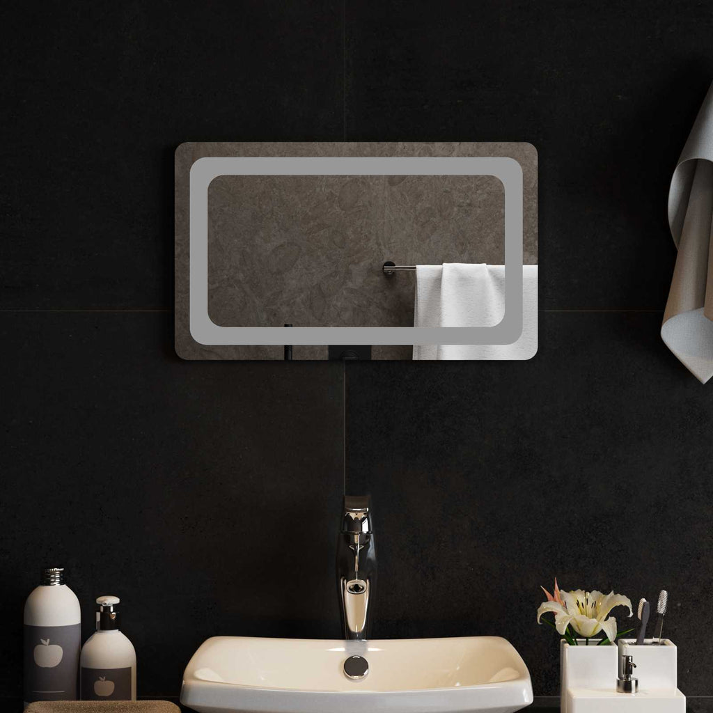 vidaXL Lustro łazienkowe LED przezroczysty 50 x 30 cm szkło hartowane