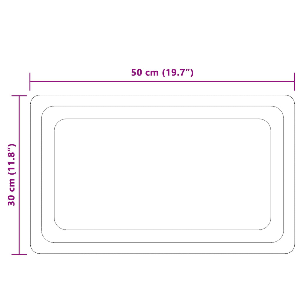 vidaXL Lustro łazienkowe LED przezroczysty 50 x 30 cm szkło hartowane