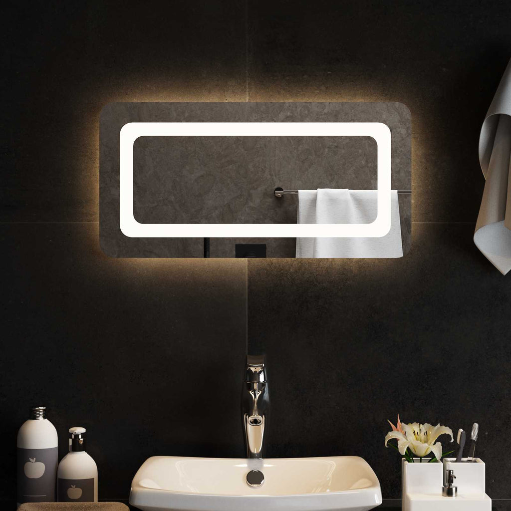 vidaXL Lustro łazienkowe LED przezroczysty 60 x 30 cm szkło hartowane