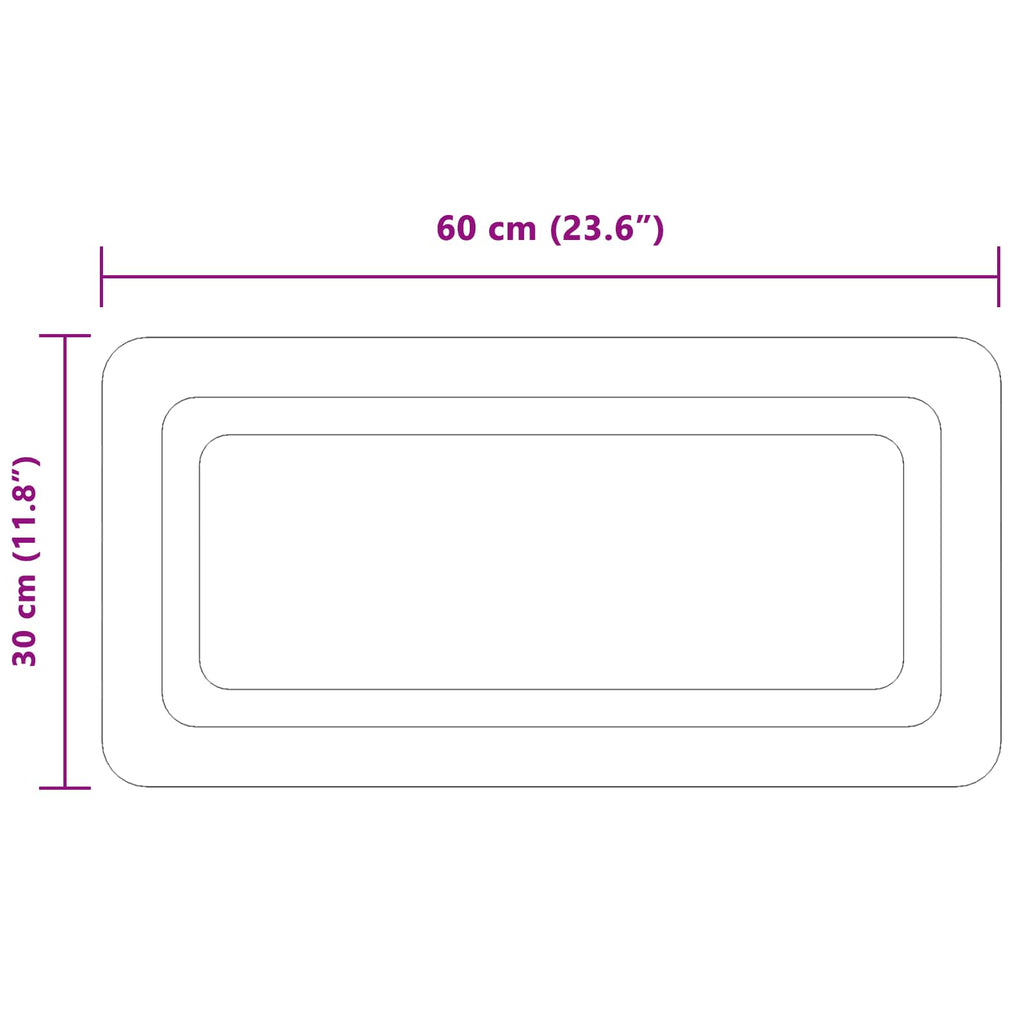 vidaXL Lustro łazienkowe LED przezroczysty 60 x 30 cm szkło hartowane
