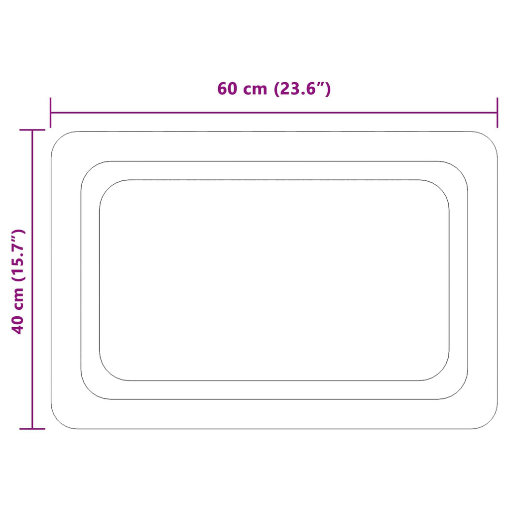 vidaXL Lustro łazienkowe LED przezroczysty 60 x 40 cm szkło hartowane