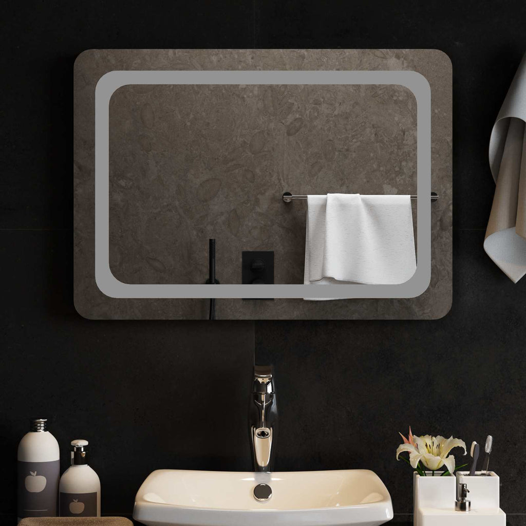 vidaXL Lustro łazienkowe LED przezroczysty 70 x 50 cm szkło hartowane