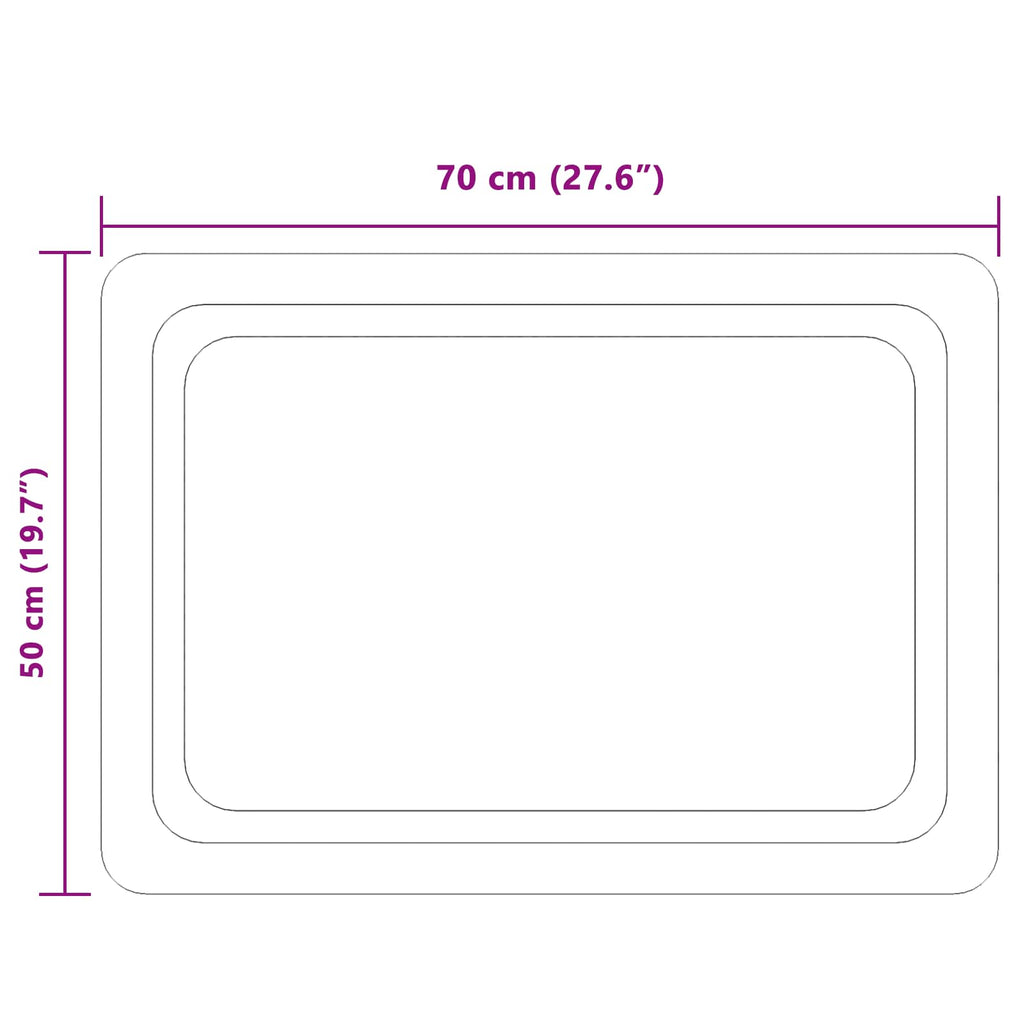 vidaXL Lustro łazienkowe LED przezroczysty 70 x 50 cm szkło hartowane