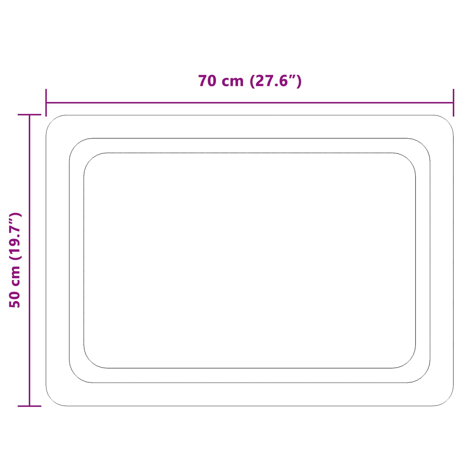 vidaXL Lustro łazienkowe LED przezroczysty 70 x 50 cm szkło hartowane