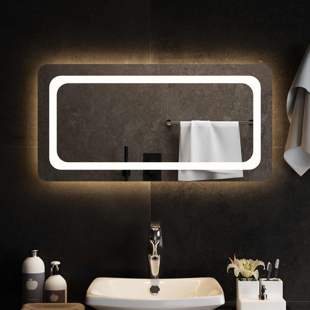 vidaXL Lustro łazienkowe LED przezroczysty 80 x 40 cm szkło hartowane